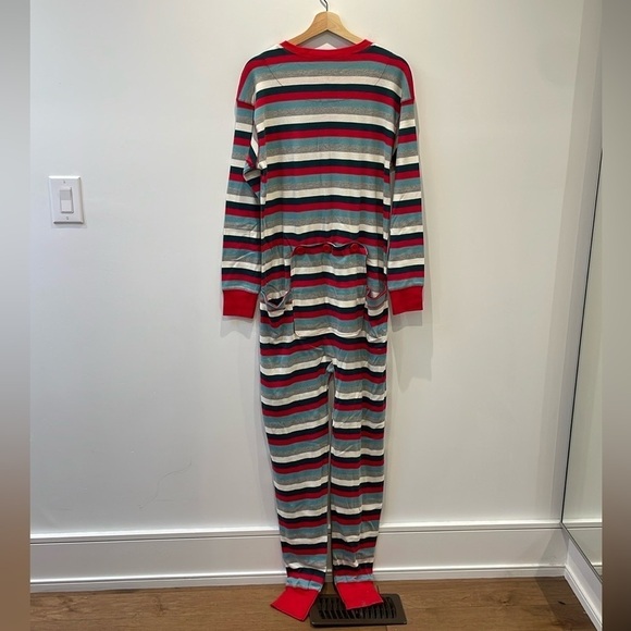 HATLEY X INDIGO ADULT UNISEX UNION SUIT HOLIDAY WINTER STRIPE SIZE XL - Picture 2 of 9